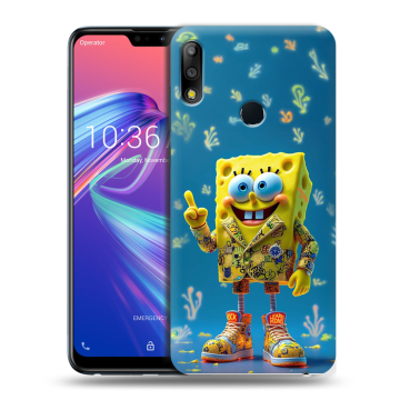 Силиконовый чехол на ASUS ZenFone Max Pro M2 с принтом Спанч боб Спанчбоб Силиконовый чехол на ASUS ZenFone Max Pro M2 с принтом Спанч боб Спанчбоб