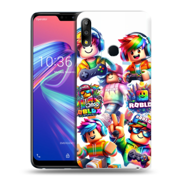 Силиконовый чехол на ASUS ZenFone Max Pro M2 с принтом Roblox Роблокс