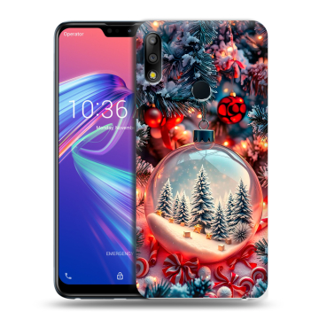 Силиконовый чехол на ASUS ZenFone Max Pro M2 с принтом Новый год Силиконовый чехол на ASUS ZenFone Max Pro M2 с принтом Новый год