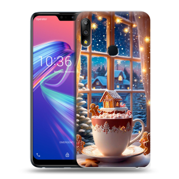 Силиконовый чехол на ASUS ZenFone Max Pro M2 с принтом Новый год Силиконовый чехол на ASUS ZenFone Max Pro M2 с принтом Новый год