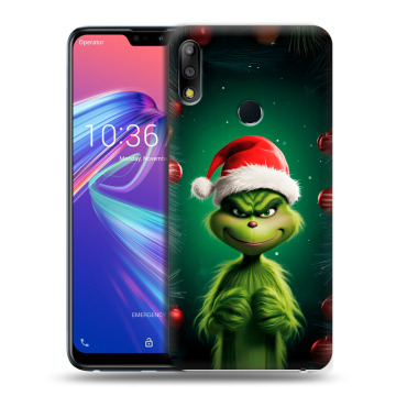 Силиконовый чехол на ASUS ZenFone Max Pro M2 с принтом Гринч Новый год Рождество Силиконовый чехол на ASUS ZenFone Max Pro M2 с принтом Гринч Новый год Рождество
