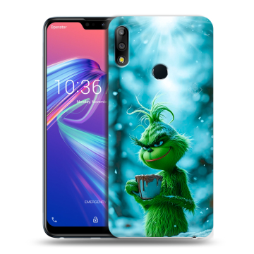 Силиконовый чехол на ASUS ZenFone Max Pro M2 с принтом Новый год гринч Силиконовый чехол на ASUS ZenFone Max Pro M2 с принтом Новый год гринч