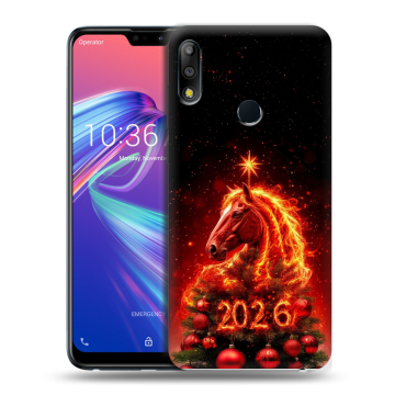 Силиконовый чехол на ASUS ZenFone Max Pro M2 с принтом Новый год Силиконовый чехол на ASUS ZenFone Max Pro M2 с принтом Новый год