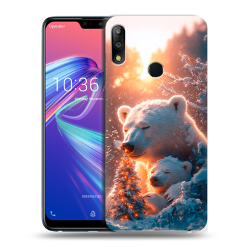 Силиконовый чехол на ASUS ZenFone Max Pro M2 с принтом Новый год Силиконовый чехол на ASUS ZenFone Max Pro M2 с принтом Новый год