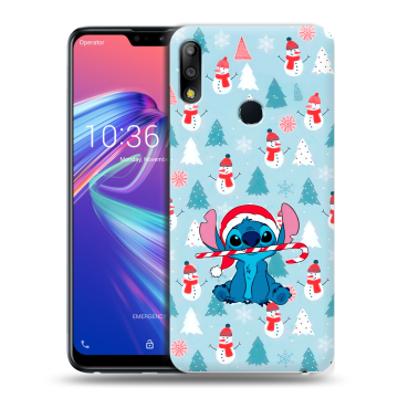 Силиконовый чехол на ASUS ZenFone Max Pro M2 с принтом Стич Новый год Силиконовый чехол на ASUS ZenFone Max Pro M2 с принтом Стич Новый год