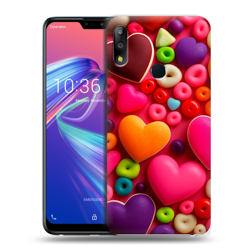 Силиконовый чехол на ASUS ZenFone Max Pro M2 с принтом Сердечки Силиконовый чехол на ASUS ZenFone Max Pro M2 с принтом Сердечки