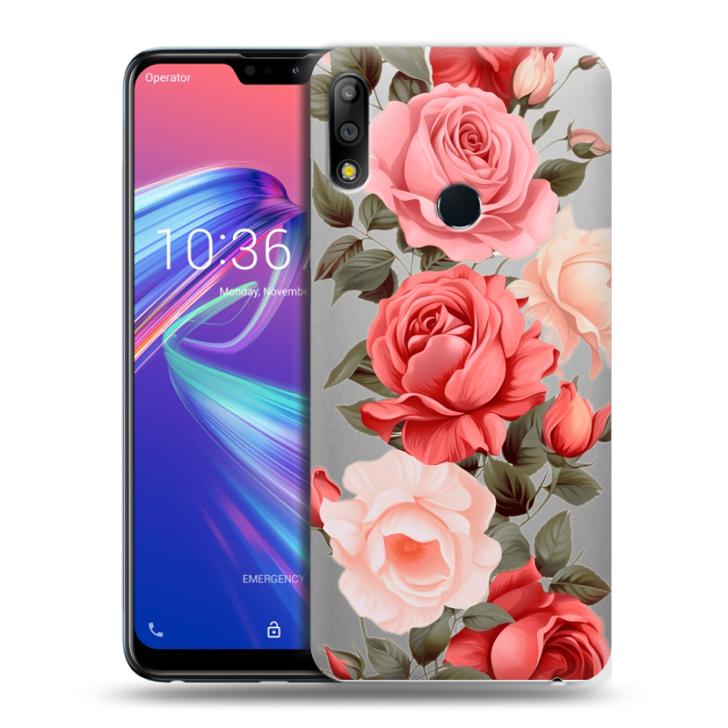 Силиконовый чехол на ASUS ZenFone Max Pro M2 с принтом Розы Силиконовый чехол на ASUS ZenFone Max Pro M2 с принтом Розы