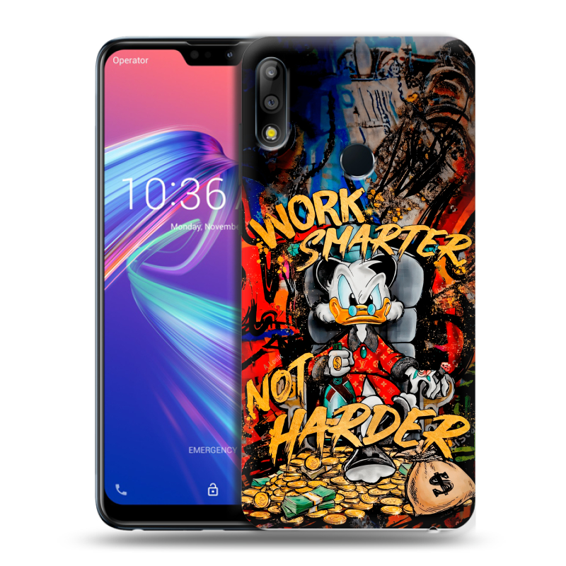 Силиконовый чехол на ASUS ZenFone Max Pro M2 с принтом Дональд Дак Деньги Силиконовый чехол на ASUS ZenFone Max Pro M2 с принтом Дональд Дак Деньги