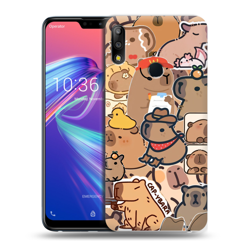 Силиконовый чехол на ASUS ZenFone Max Pro M2 с принтом капибара Силиконовый чехол на ASUS ZenFone Max Pro M2 с принтом капибара