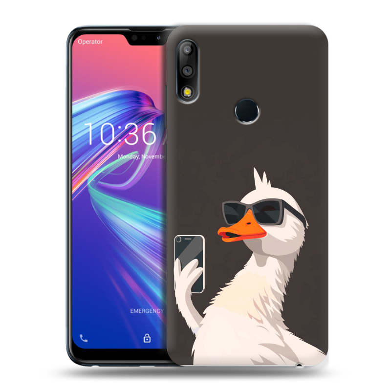 Пластиковый чехол на ASUS ZenFone Max Pro M2 с принтом утка в очках Пластиковый чехол на ASUS ZenFone Max Pro M2 с принтом утка в очках
