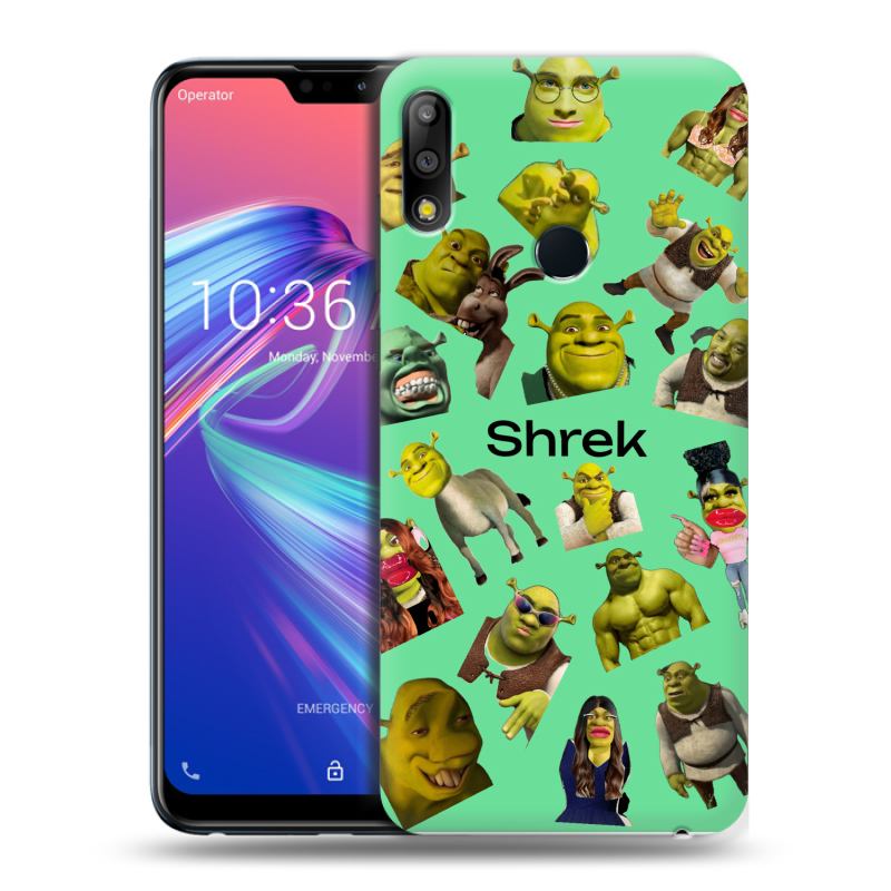 Пластиковый чехол на ASUS ZenFone Max Pro M2 с принтом Шрек Shrek Пластиковый чехол на ASUS ZenFone Max Pro M2 с принтом Шрек Shrek