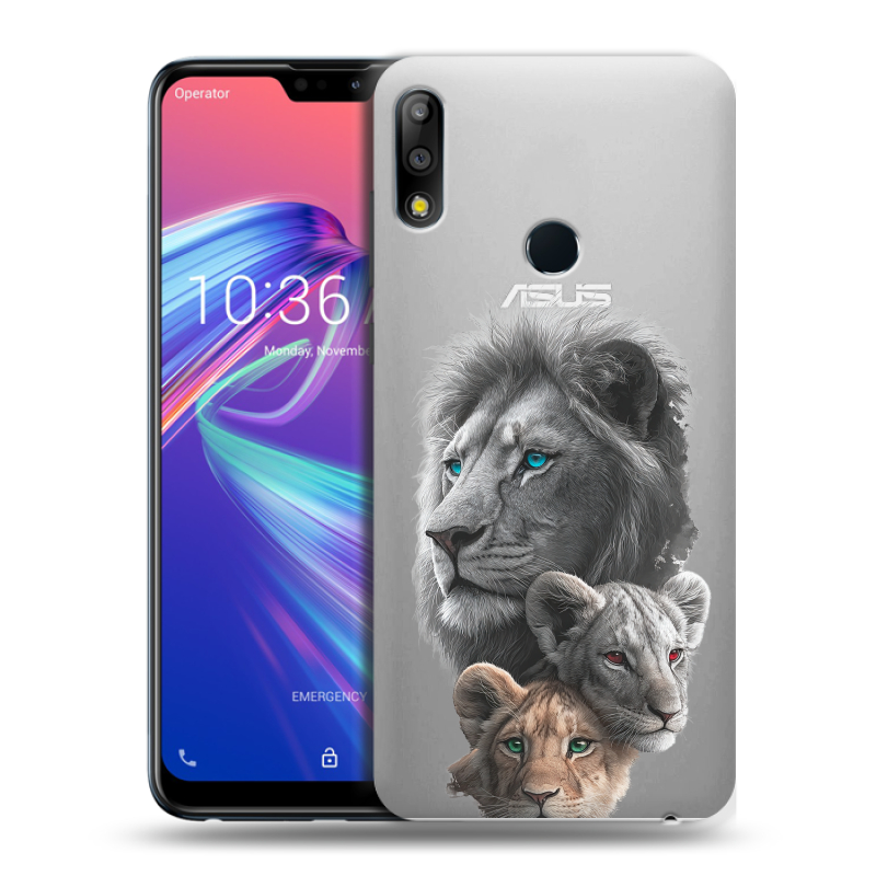 Силиконовый чехол на ASUS ZenFone Max Pro M2 с принтом Львы Силиконовый чехол на ASUS ZenFone Max Pro M2 с принтом Львы