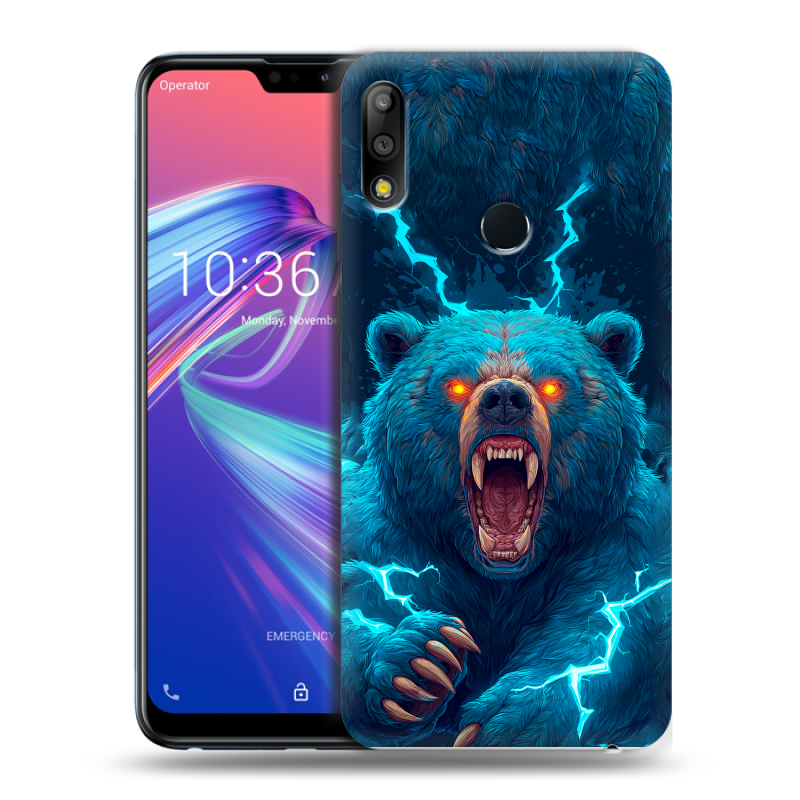 Силиконовый чехол на ASUS ZenFone Max Pro M2 с принтом Медведь Силиконовый чехол на ASUS ZenFone Max Pro M2 с принтом Медведь