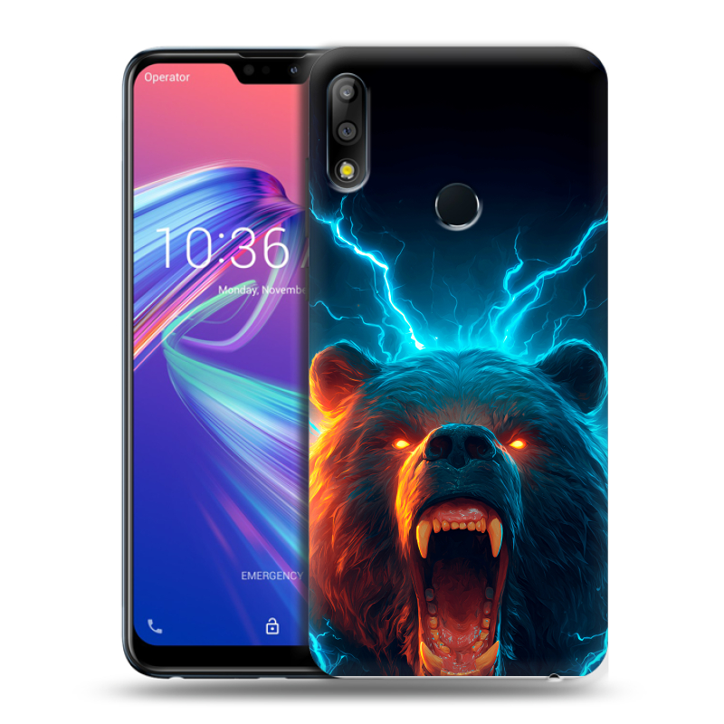 Силиконовый чехол на ASUS ZenFone Max Pro M2 с принтом Медведь Силиконовый чехол на ASUS ZenFone Max Pro M2 с принтом Медведь