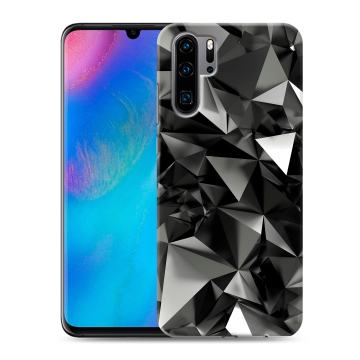 Силиконовый чехол на Huawei P30 Pro с принтом Черные кристаллы Силиконовый чехол на Huawei P30 Pro с принтом Черные кристаллы