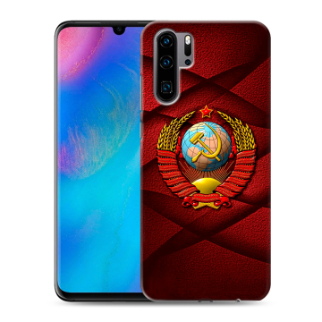 Силиконовый чехол на Huawei P30 Pro с принтом Герб СССР Силиконовый чехол на Huawei P30 Pro с принтом Герб СССР