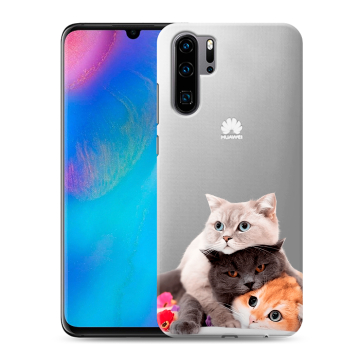 Силиконовый чехол на Huawei P30 Pro с принтом Кошки Силиконовый чехол на Huawei P30 Pro с принтом Кошки