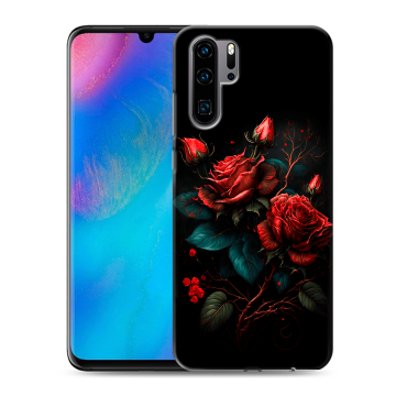Силиконовый чехол на Huawei P30 Pro с принтом Розы красные