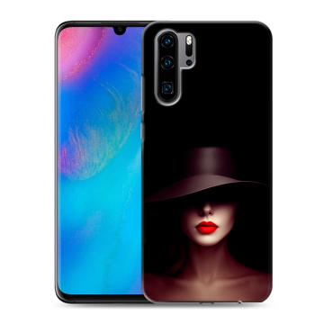 Силиконовый чехол на Huawei P30 Pro с принтом Девушка в шляпе