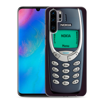Силиконовый чехол на Huawei P30 Pro с принтом Старый телефон