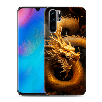 Силиконовый чехол на Huawei P30 Pro с принтом Золотой дракон