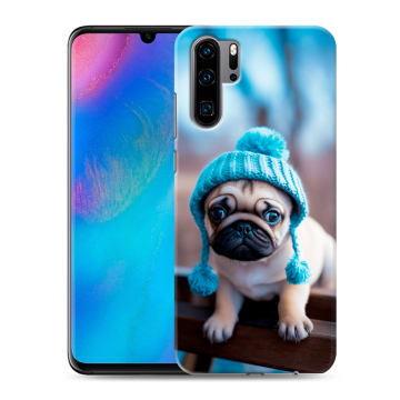 Силиконовый чехол на Huawei P30 Pro с принтом Мопс в шапке