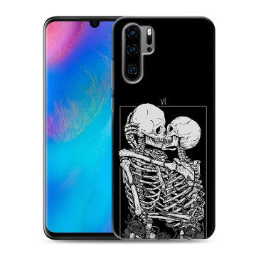 Силиконовый чехол на Huawei P30 Pro с принтом Поцелуй скелетов