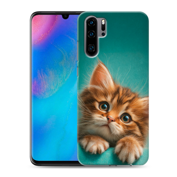 Силиконовый чехол на Huawei P30 Pro с принтом котенок