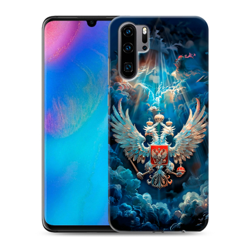 Силиконовый чехол на Huawei P30 Pro с принтом Герб флаг России