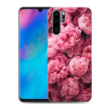Силиконовый чехол на Huawei P30 Pro с принтом цветы пионы