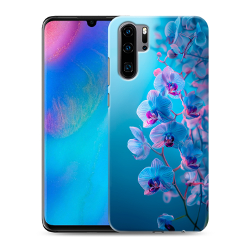 Силиконовый чехол на Huawei P30 Pro с принтом голубые орхидеи Силиконовый чехол на Huawei P30 Pro с принтом голубые орхидеи