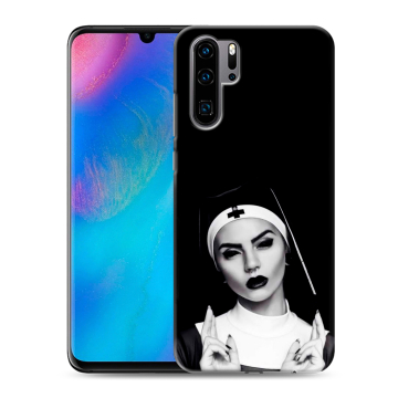 Силиконовый чехол на Huawei P30 Pro с принтом монашка Силиконовый чехол на Huawei P30 Pro с принтом монашка