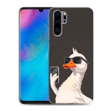 Силиконовый чехол на Huawei P30 Pro с принтом утка в очках