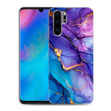 Силиконовый чехол на Huawei P30 Pro с принтом синий мрамор Силиконовый чехол на Huawei P30 Pro с принтом синий мрамор