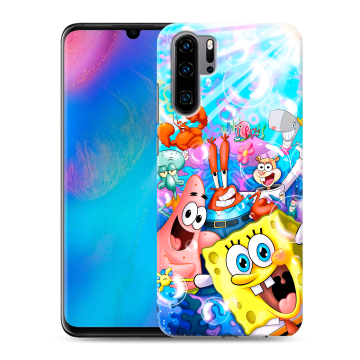 Силиконовый чехол на Huawei P30 Pro с принтом спанчбоб спанч боб