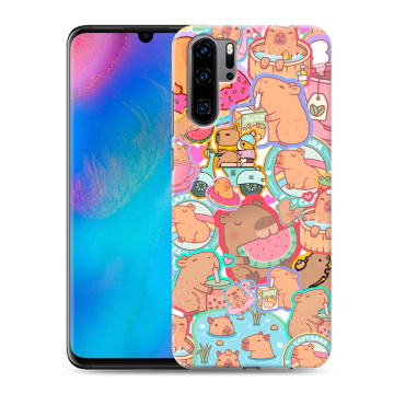 Силиконовый чехол на Huawei P30 Pro с принтом капибары Силиконовый чехол на Huawei P30 Pro с принтом капибары