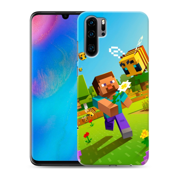 Силиконовый чехол на Huawei P30 Pro с принтом Майнкрафт Minecraft
