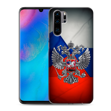 Силиконовый чехол на Huawei P30 Pro с принтом Флаг России