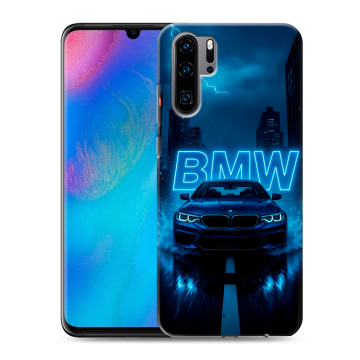 Силиконовый чехол на Huawei P30 Pro с принтом BMW БМВ