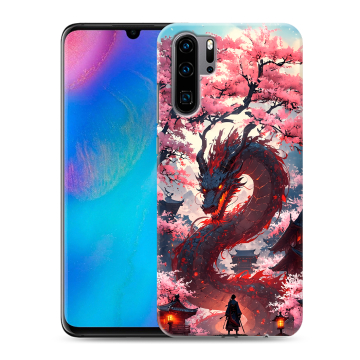 Силиконовый чехол на Huawei P30 Pro с принтом Дракон Японский Силиконовый чехол на Huawei P30 Pro с принтом Дракон Японский