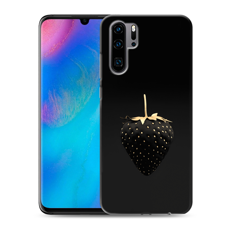 Силиконовый чехол на Huawei P30 Pro с принтом Черная клубника Силиконовый чехол на Huawei P30 Pro с принтом Черная клубника