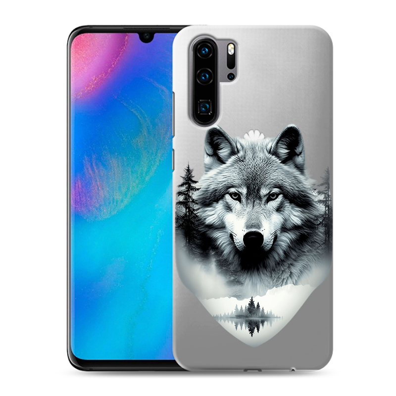 Силиконовый чехол на Huawei P30 Pro с принтом Волк в лесу Силиконовый чехол на Huawei P30 Pro с принтом Волк в лесу
