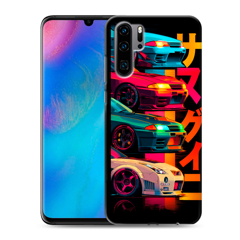Силиконовый чехол на Huawei P30 Pro с принтом Гоночные машины Силиконовый чехол на Huawei P30 Pro с принтом Гоночные машины
