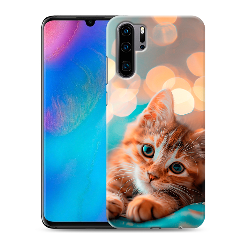 Силиконовый чехол на Huawei P30 Pro с принтом котик Силиконовый чехол на Huawei P30 Pro с принтом котик