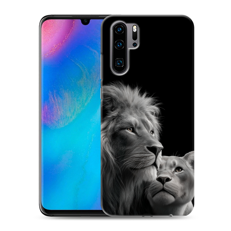 Силиконовый чехол на Huawei P30 Pro с принтом Лев кошки Силиконовый чехол на Huawei P30 Pro с принтом Лев кошки