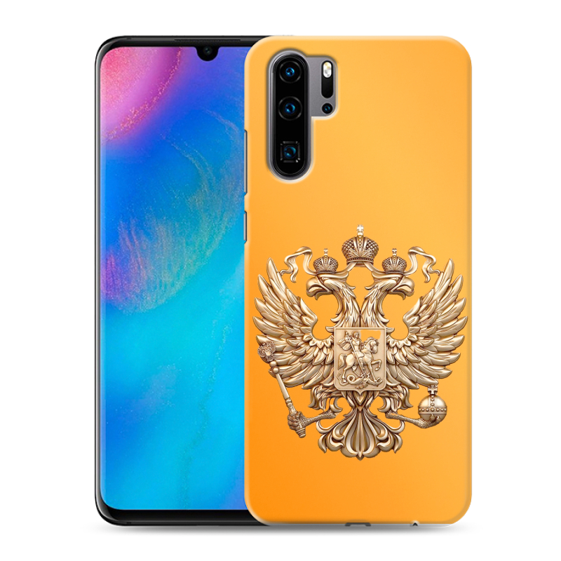 Силиконовый чехол на Huawei P30 Pro с принтом Герб Флаг России Силиконовый чехол на Huawei P30 Pro с принтом Герб Флаг России