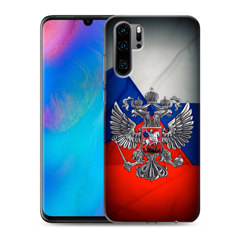 Силиконовый чехол на Huawei P30 Pro с принтом Флаг России Силиконовый чехол на Huawei P30 Pro с принтом Флаг России