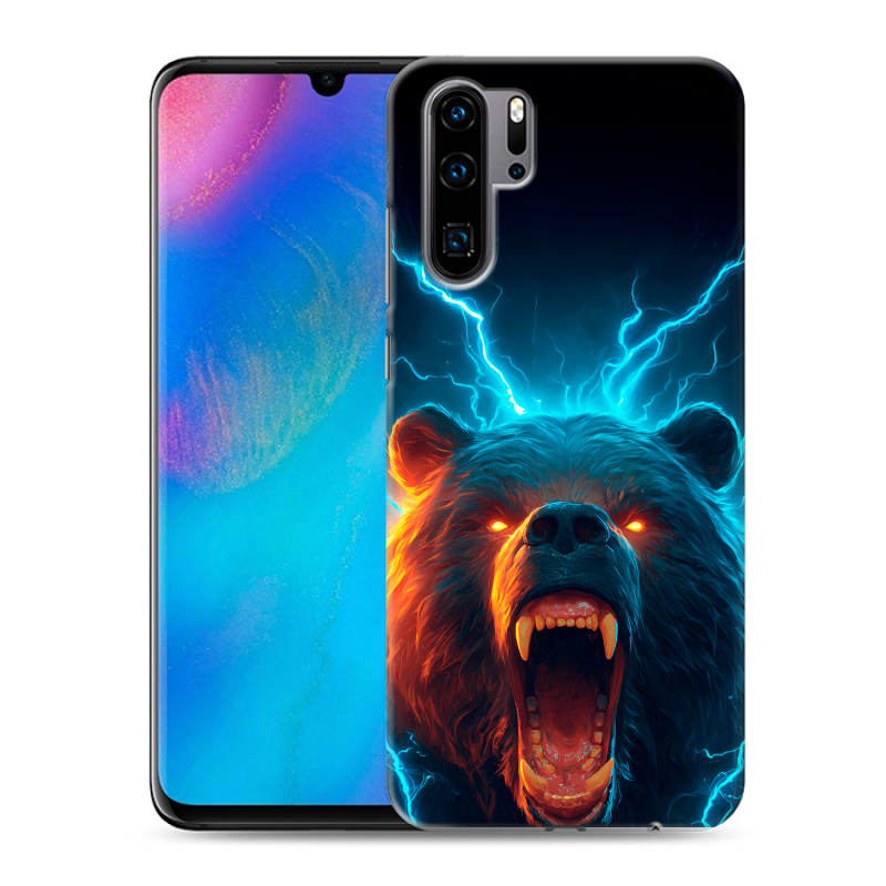 Силиконовый чехол на Huawei P30 Pro с принтом Медведь Силиконовый чехол на Huawei P30 Pro с принтом Медведь