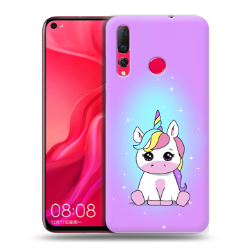 Силиконовый чехол на Huawei Nova 4 с принтом Единорог