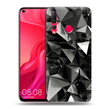 Силиконовый чехол на Huawei Nova 4 с принтом Черные кристаллы